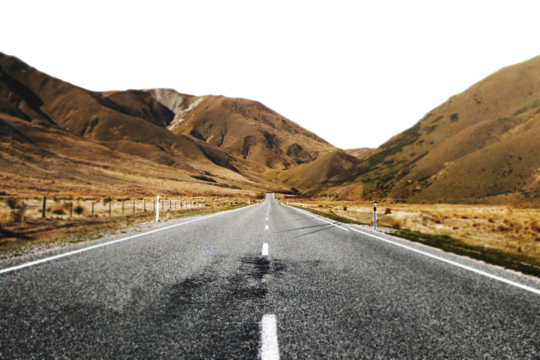 Mountain highway png border, transparent background