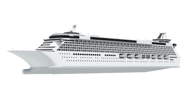 3D cruise ship png, boat on transparent background