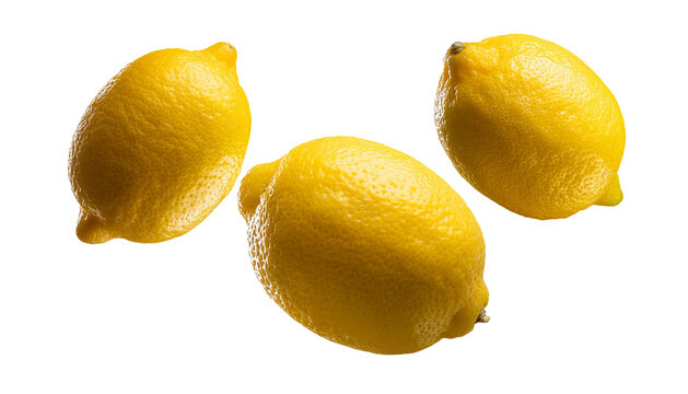 Leuchtend gelbe Zitronen Ausgeschnitten: Perfekte Zitrusfr&uuml;chte f&uuml;r Erfrischende Rezepte