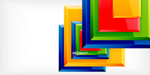 Fototapeta premium Colorful squares with reflections abstract background design. Vector Illustration For Wallpaper, Banner, Background, Card, Book Illustration, landing page