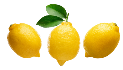 Leuchtend gelbe Zitronen Ausgeschnitten: Perfekte Zitrusfrüchte für Erfrischende Rezepte