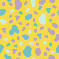 Colourful 90s splatter blob background seamless pattern
