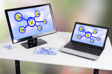Data protection concept on different devices