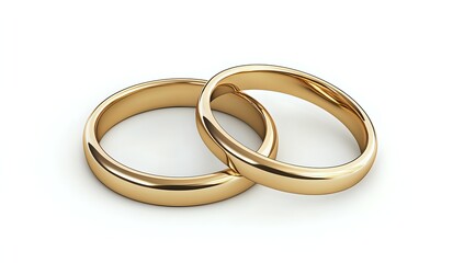 Two gold wedding bands intertwined, symbolizing unity and love.