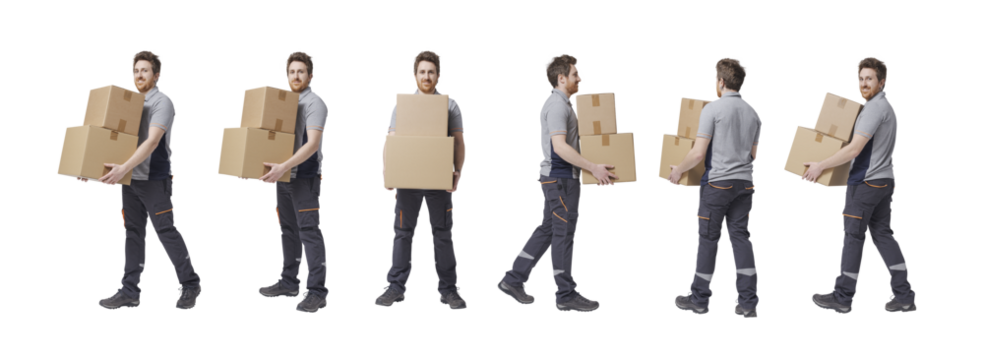 Delivery man collection of portraits