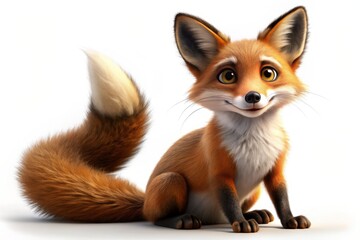 Obraz premium His bushy tail twitches with excitement as he paws at the ground, his pointed ears perked up in