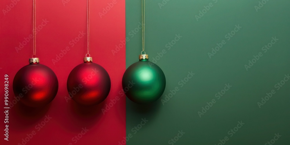 Poster simple christmas background with red and green color scheme