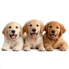 Obraz premium Playful 3D puppies playing together with a blank white background
