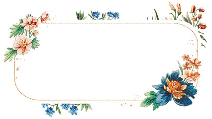 Vintage floral frame design element