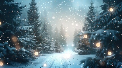 Winter wonderland background for Christmas newsletters
