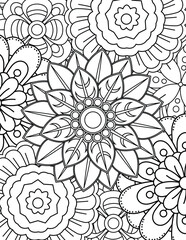 flower new adult Coloring Book pages