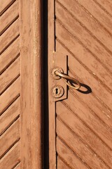 old wooden door with handle