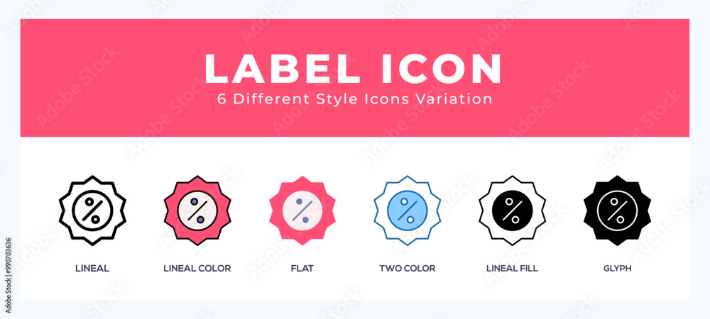 Aufkleber label icons set. different style of icons simple vector illustration.