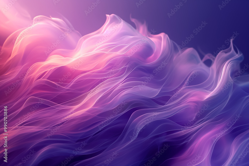 Poster this abstract wallpaper features soft, flowing waves in a harmonious blend of purple and pink, creat