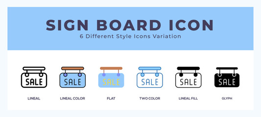 Sign board vector icons designed. icon symbol set.