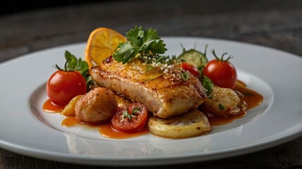 Tasty dish served on a table