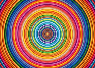 Multicolored rings radiate from a fixed point, conjuring a hypnotic atmosphere that draws the viewer in with its