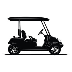 Golf car silhouette vector