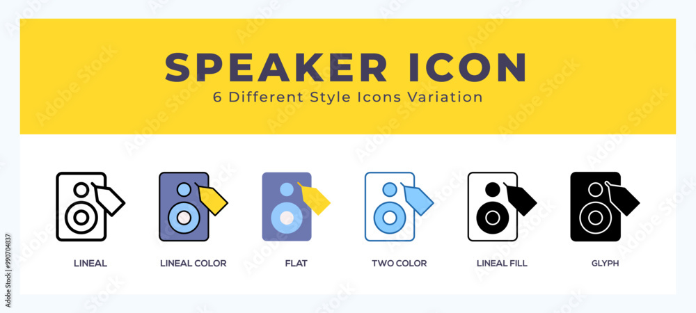 Poster speaker icons set. different style of icons simple vector illustration.