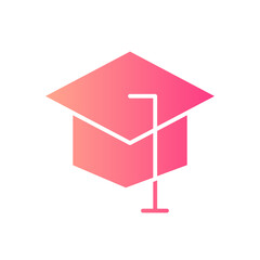 graduation cap gradient icon