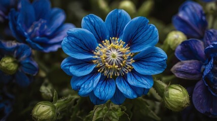Vibrant blue flower on display