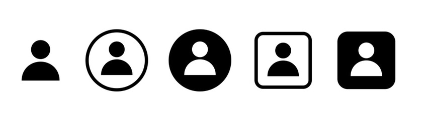  Account sign. User icon vector set. Vector avatar. Profile and people silhouette collection. Vector illustration