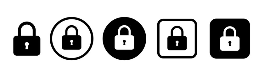 Lock icons set. Locked and unlocked lock icon. Vector illustration.