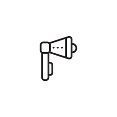 Simple icon of a megaphone on icon. A black line art icon of a megaphone with a handle Editable icon.