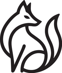 Fox silhouette vector art illustration design.