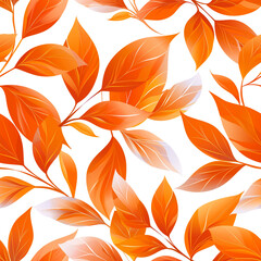 Autumn Leaves Seamless Vector Pattern, Floral Design with Nature Elements, Perfect for Wallpaper or Decoration
