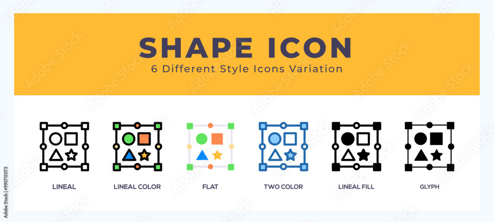 Poster shape set of icons. vector illustration with different styles.
