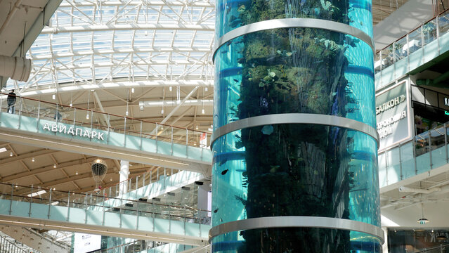 Aquarium in the Aviapark shopping center