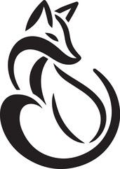 Fox silhouette vector art illustration design.