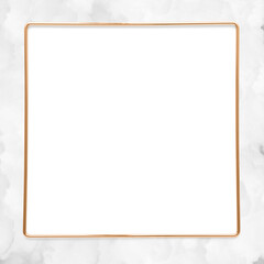 Square gold frame on a crumpled white paper textured background  design element