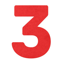 Red number three sticker design element