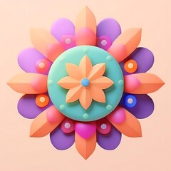 Fototapeta premium Circular pattern in the form of a mandala. round mandala ornament pattern, intricate designs and symmetrical shapes. Mehndi and Henna tattoo styles, perfect for coloring books or spiritual artwork