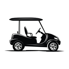 Golf car silhouette vector