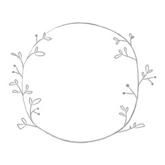 Leafy doodle frame design element