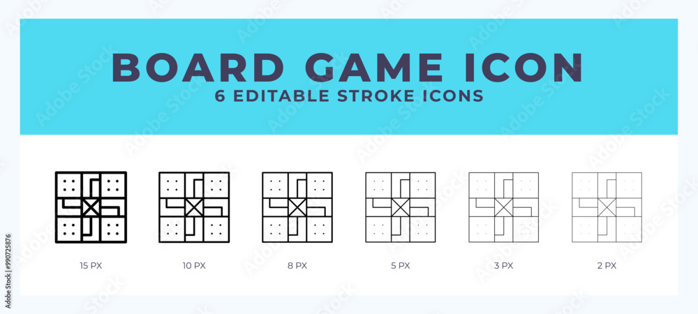 Poster board game line icon for websites and apps. vector illustration with editable stroke.