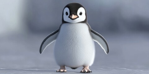 Obraz premium Rendering of a cute penguin standing