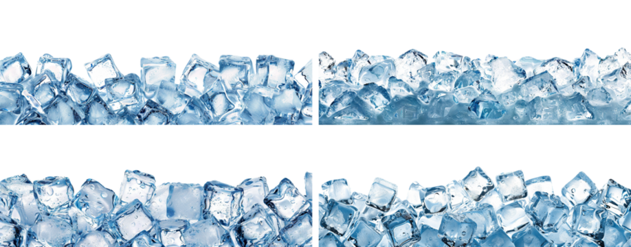 Set of ice cubes, cut out