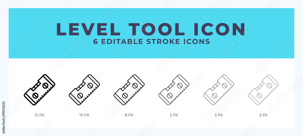 Poster level tool icon in thin line. bold line. regular line. editable stroke.