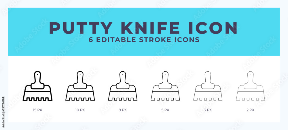 Poster putty knife icon set with different stroke. design elements for logo. vector illustration.