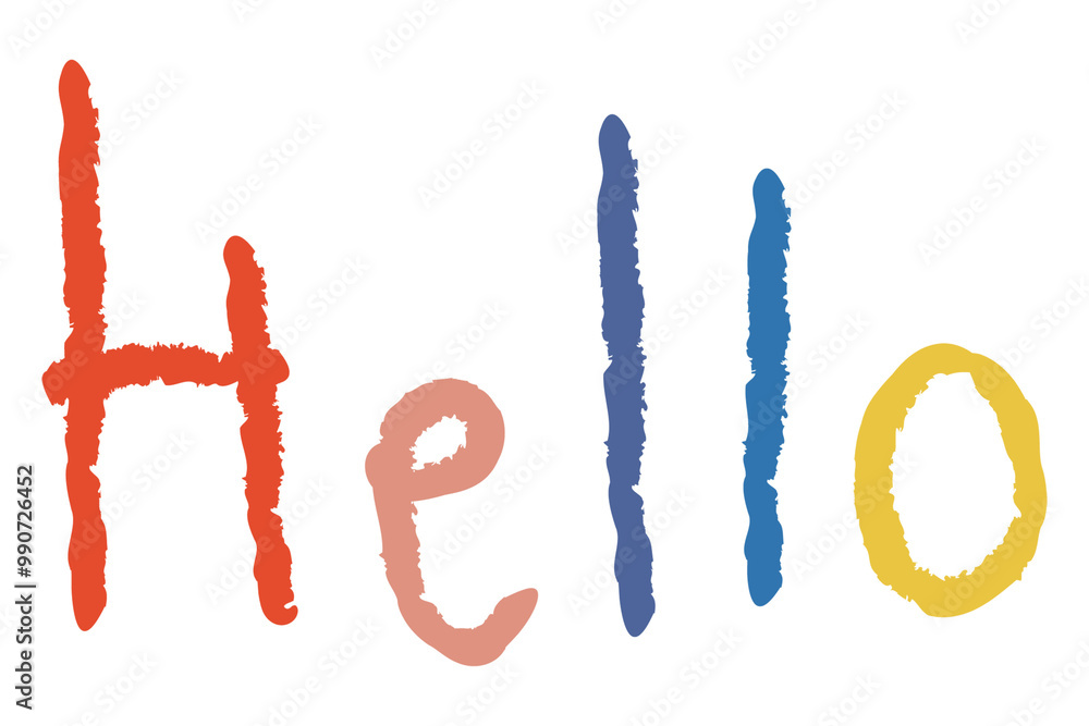 Poster colorful hello greetings typography design element