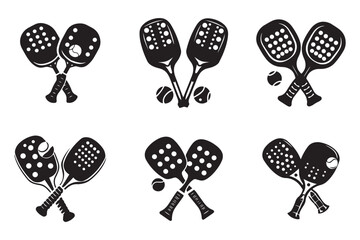 Pickleball Paddle Set with Ball Silhouette Art,