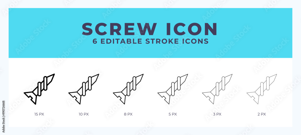 Poster screw vector icon for web and app. editable stroke vector illustration