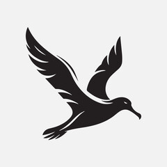 Albatross bird black silhouette vector Design.