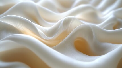 Obraz premium abstract swirls of creamy white texture soft shadows and highlights minimalist composition subtle vanilla tones macro photography style