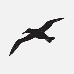 Albatross bird black silhouette vector Design.