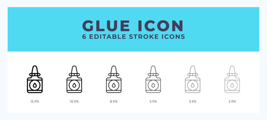Glue icon. Editable stroke line icon vector illustration.
